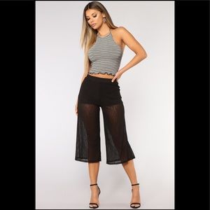 Fashion Nova Sheer Gaucho Pants